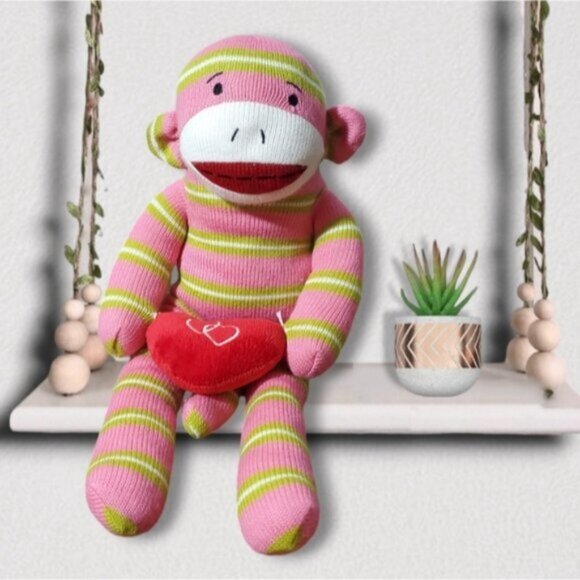 VINTAGE DAN DEE RED LIPS SOCK MONKEY STUFFY- Limited Edition - Picture 3 of 8